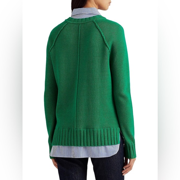 Ralph Lauren Cotton-Blend Faux Shirt Sweater size xs - Picture 2 of 8